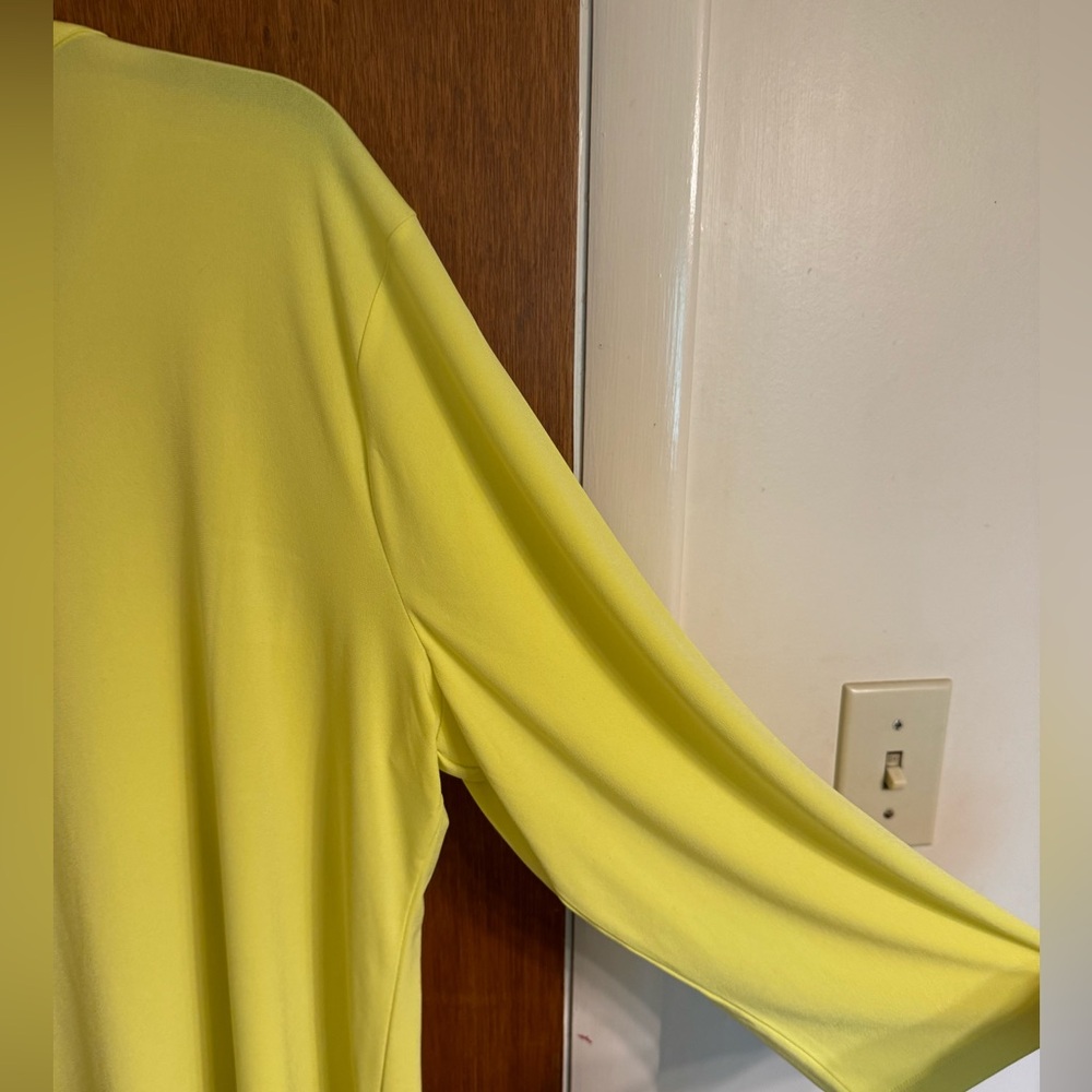 EUC women’s size XL fluorescent yellow 3/4 sleeve tunic by Ellen Tracy - Picture 12 of 13